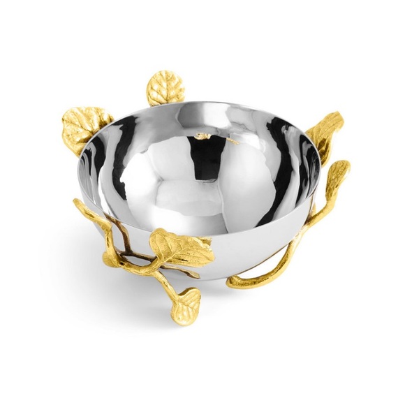 Michael Aram Botanical Leaf Gold nut Bowl New - Picture 2 of 12